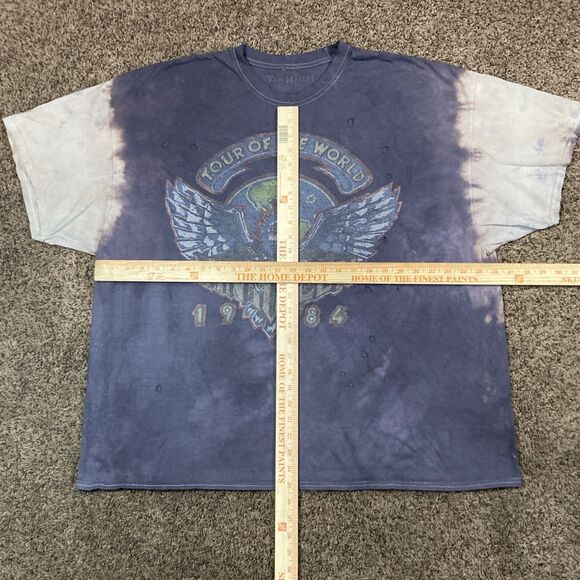 1984 Van Halen Grunge T Shirt Tour of The World Concert 80s Customized Band O/S - Picture 7 of 11